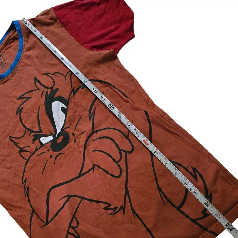 Vintage Looney Tunes Taz colorblock tee Unisex Kid SZ 13 Retro Cartoon Shirt